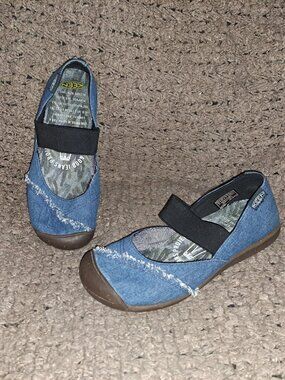 KEEN-The Good Jeans Project-Mary Janes-Denim-Size 6.5-Near Mint
